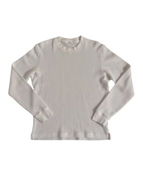 Uniqlo Basic Waffle White Long Sleeve Crew Shirt